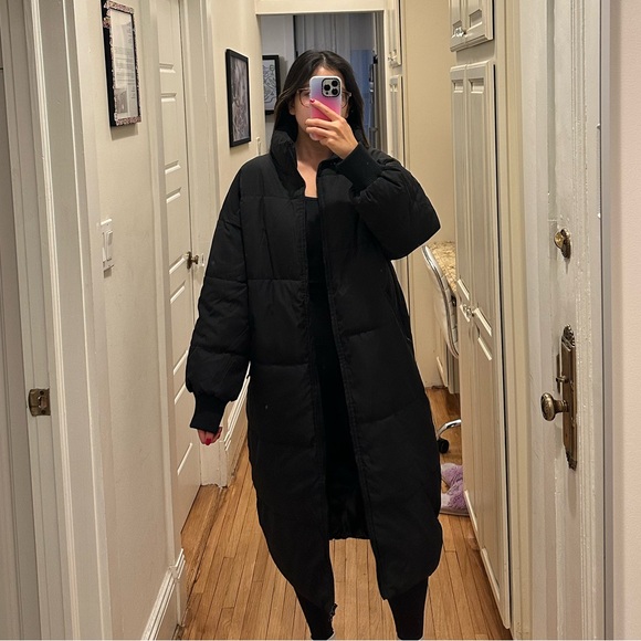 Abe Longline Puffer Jacket Black - Picture 3 of 6